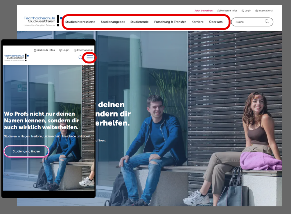 Bild vom Navigationsmenü